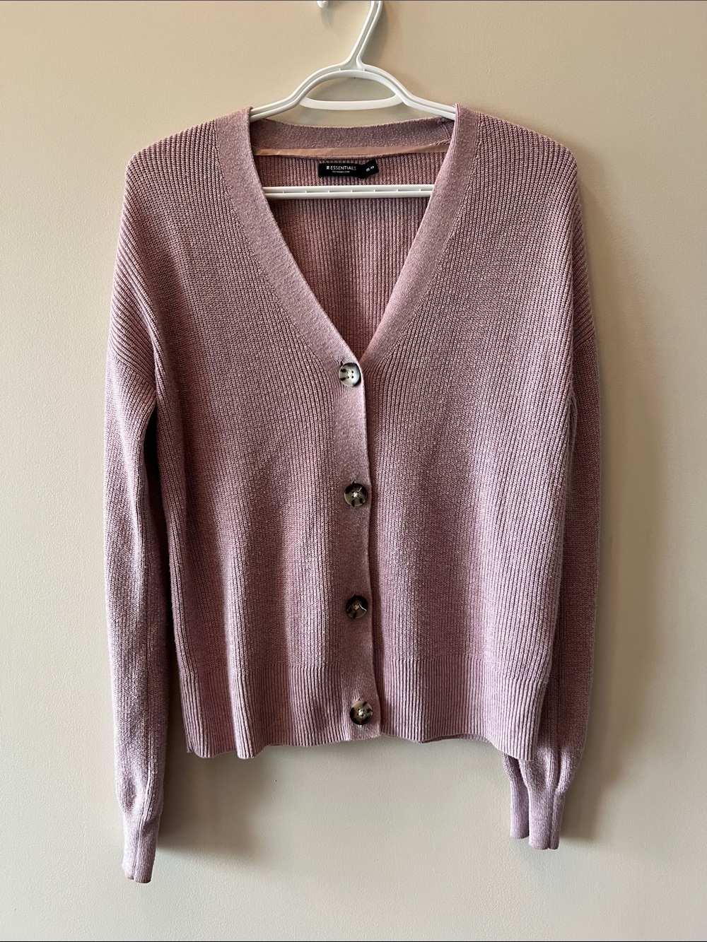 Reitmans Essentials Light Purple V-Neck Button Oversized Cardigan